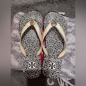 Tory Burch Geometric Black and White Sandals